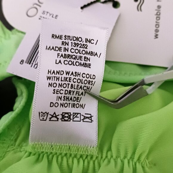 NEW Peixoto Ruffed Hipster Cheeky Bikini Swim Bottoms in Lime Green/Blue‎ Size L - Picture 12 of 14